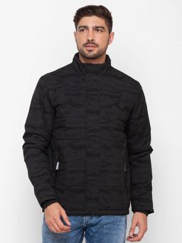 Spykar - Jet Black Cotton Full Sleeve Casual Jacket for Men