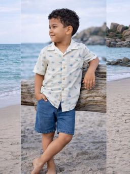 Tittertots - Kids Cotton Beach Shirts|Aerospace