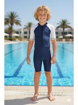 A.T.U.N. - Boys One Piece Swimsuit With Front Zip Closure