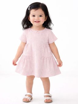Bloom Up - Light Pink Striped Kids Dress