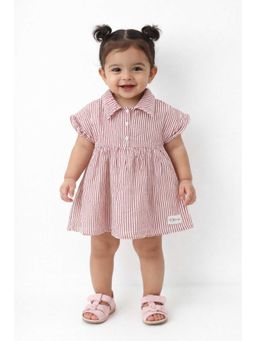 Bloom Up - Red Striped Collared Kids Dress