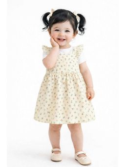 Bloom Up - Floral Layered Baby Dress With T-Shirt