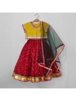BYB Premium - Girls Ethnic Cotton Kota B&hani Printed Lehenga With Choli & Dupatta