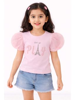 Bloom Up - Pink “Let’S Go Play” Graphic Kids T-Shirt