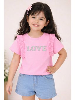 Bloom Up - Pink “Love” Graphic Kids T-Shirt