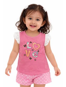 Bloom Up - Pink “Love” Graphic Sleeveless Kids T-Shirt
