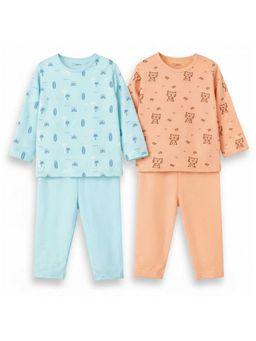 Kidbea - Organic Cotton Baby Full Sleeve T-Shirt & Pyjama (Pack of 4)