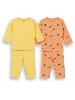 Kidbea - Organic Cotton Baby Full Sleeve T-Shirt & Pyjama (Pack of 4)