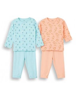 Kidbea - Organic Cotton Baby Full Sleeve T-Shirt & Pyjama (Pack of 4)