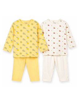 Kidbea - Organic Cotton Baby Full Sleeve T-Shirt & Pyjama (Pack of 4)