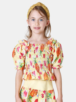 One Friday - Yellow Printed Top