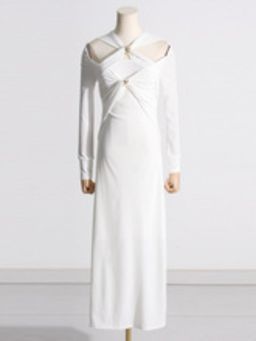 APPAPOP - White Alouette Front Through Dress