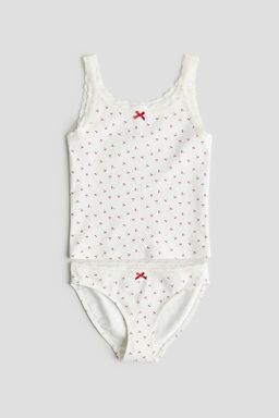 H&M - Girls Cotton Jersey Vest Top And Briefs