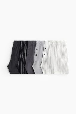 H&M - Men 5-Pack Woven Cotton Boxer Shorts