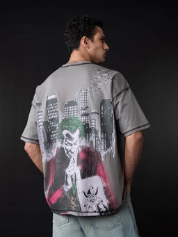 The Souled Store - Official Jokey: Anarchy Men Oversized Grey T-shirt