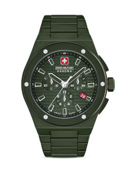 Swiss Military Hanowa - Sidewinder Ceramic Green Dial Chronograph Watch for Men - SMWGI0002282