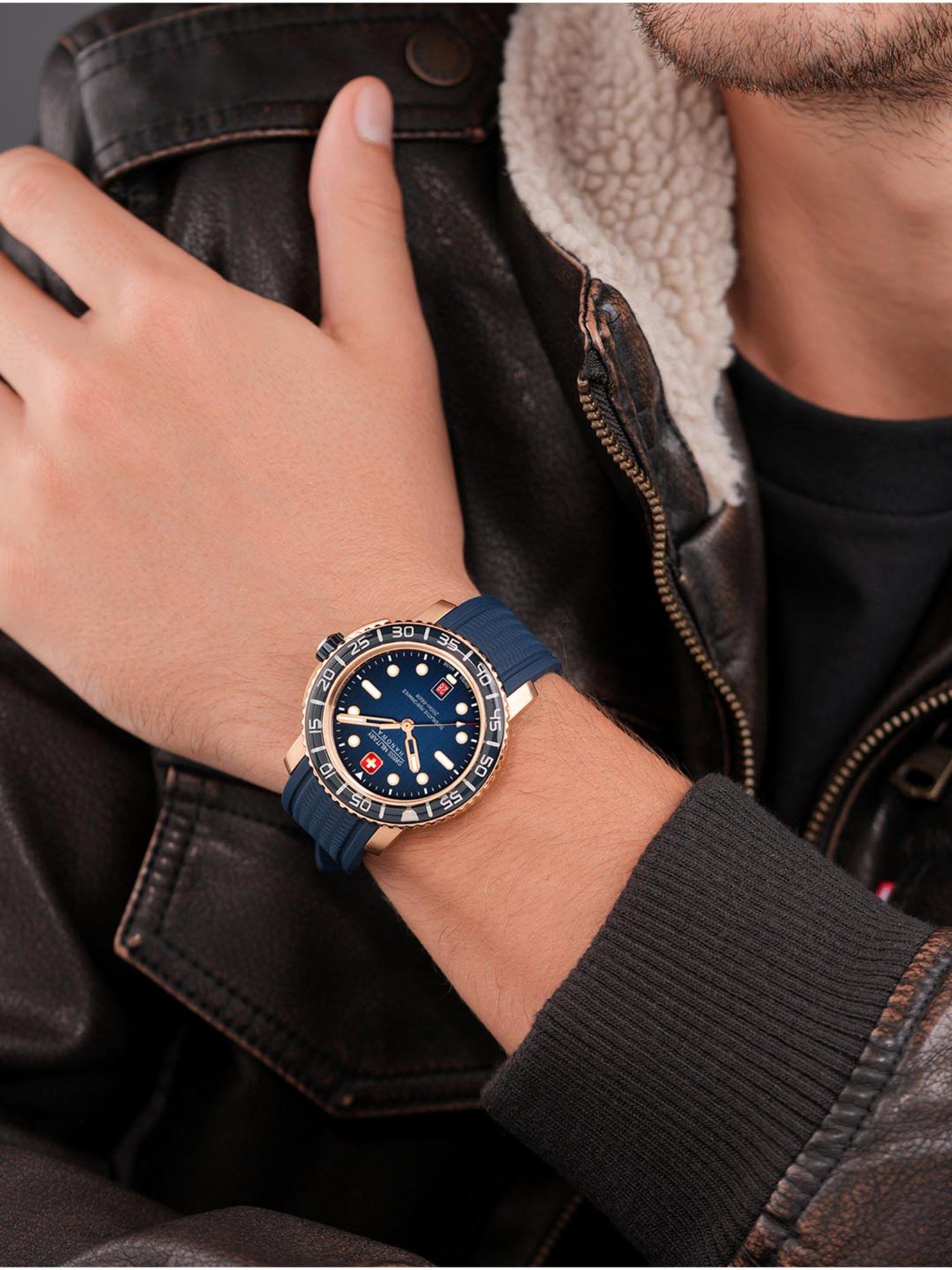 Buy Swiss Military Hanowa Black Marlin Blue Dial Analog Watch for