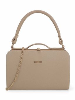 Mochi - Women Beige Party Solid Clutch with Detachable Sling Chain
