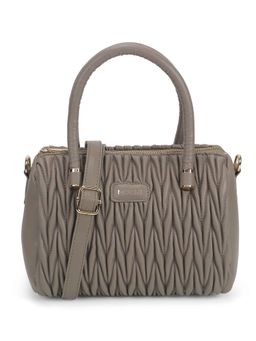 Mochi - Women Grey Casual Solid Handbag with Detachable Strap