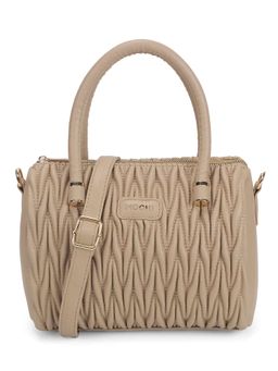 Mochi - Women Beige Casual Solid Handbag with Detachable Strap