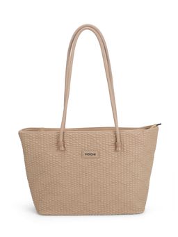 Mochi - Women Beige Casual Solid Tote Bag