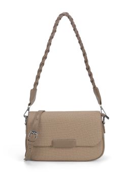 Metro - Women Beige Casual Solid Sling Bag with Detachable Strap