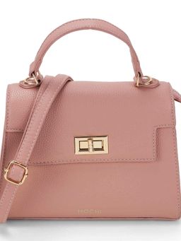 Mochi - Women Pink Casual Solid Satchel with Detachable Strap