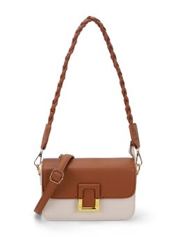 Mochi - Women Tan Casual Solid Sling Bag with Detachable Strap
