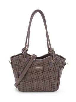 Metro - Women Grey Casual Solid Shoulder Bag with Detachable Strap