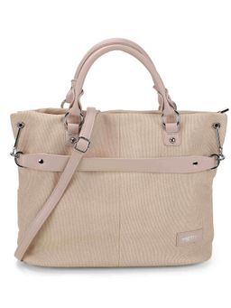 Metro - Women Beige Casual Solid Shoulder Bag with Detachable Strap