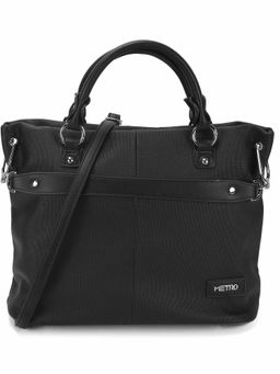 Metro - Women Black Casual Solid Shoulder Bag with Detachable Strap