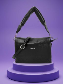 Mochi - Women Black Casual Solid Sling Bag with Detachable Strap