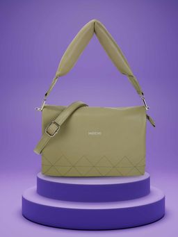 Mochi - Women Green Casual Solid Sling Bag with Detachable Strap