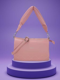 Mochi - Women Pink Casual Solid Sling Bag with Detachable Strap