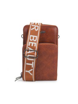 Walkway - Women Tan Synthetic Travel Wallet with Detachable Strap
