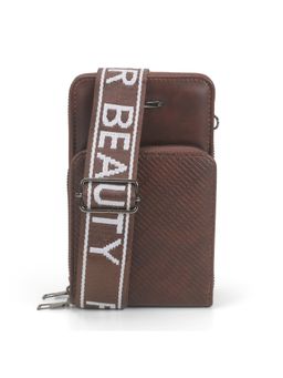Walkway - Women Brown Synthetic Travel Wallet with Detachable Strap