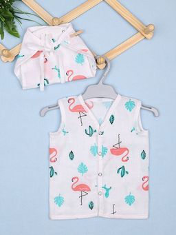 Moms Home - Baby Unisex Organic Cotton Muslin Jhabla Nappy (Set of 2)