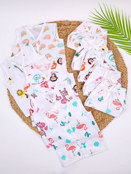 Moms Home - Baby Unisex Organic Cotton Muslin Jhabla Nappy (Pack of 5)