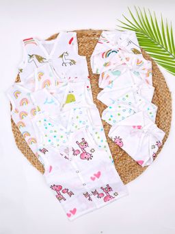 Moms Home - Baby Unisex Organic Cotton Muslin Jhabla Nappy (Pack of 5)