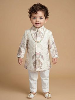 ETHNIKS NEURON - Boys Woven Design Pure Cotton Kurta With Pyjamas Set