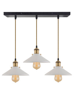 Homesake - Linear White Cone Cluster Pendant Light Gold