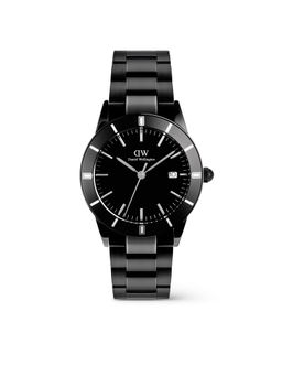 Daniel Wellington - Men Index Bezel Black Round Dial Analogue Watch - DW00100821K (M)