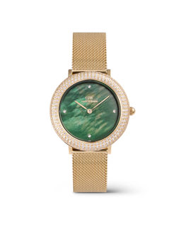 Daniel Wellington - Women Crystal Bezel Green Round Dial Analogue Watch - DW00100824K (M)