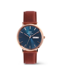Daniel Wellington - Men Classic Extension Blue Round Dial Analogue Watch - DW00100830K (M)