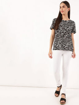 Marks & Spencer - Black Pure Poly Printed Crew Neck T-shirt