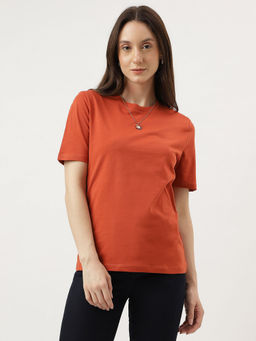 Marks & Spencer - Rust Straight Fit Crew Neck Tee