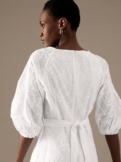 marks and spencer embroidered dress Marks and Spencer's embroidered midi dress is simply stunning