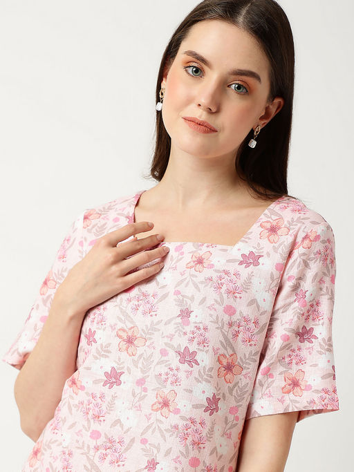 marks and spencer pink floral dress M&S Pink Floral Dress