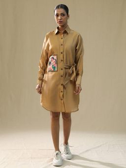 Arpita Sulakshana - Girl Love Brown Chanderi Shirt Dress