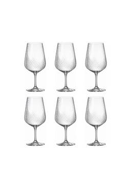 Crystal Bohemia - Premium Red Wine Glasses Set (Pack of 6)